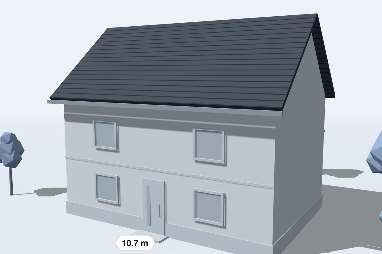 Illustration: a house with a new anthracite tiled roof